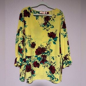 EVRI Women's Floral Yellow Top